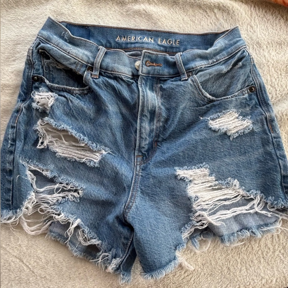 American Eagle Outfitters Ripped Blue Jean Shorts